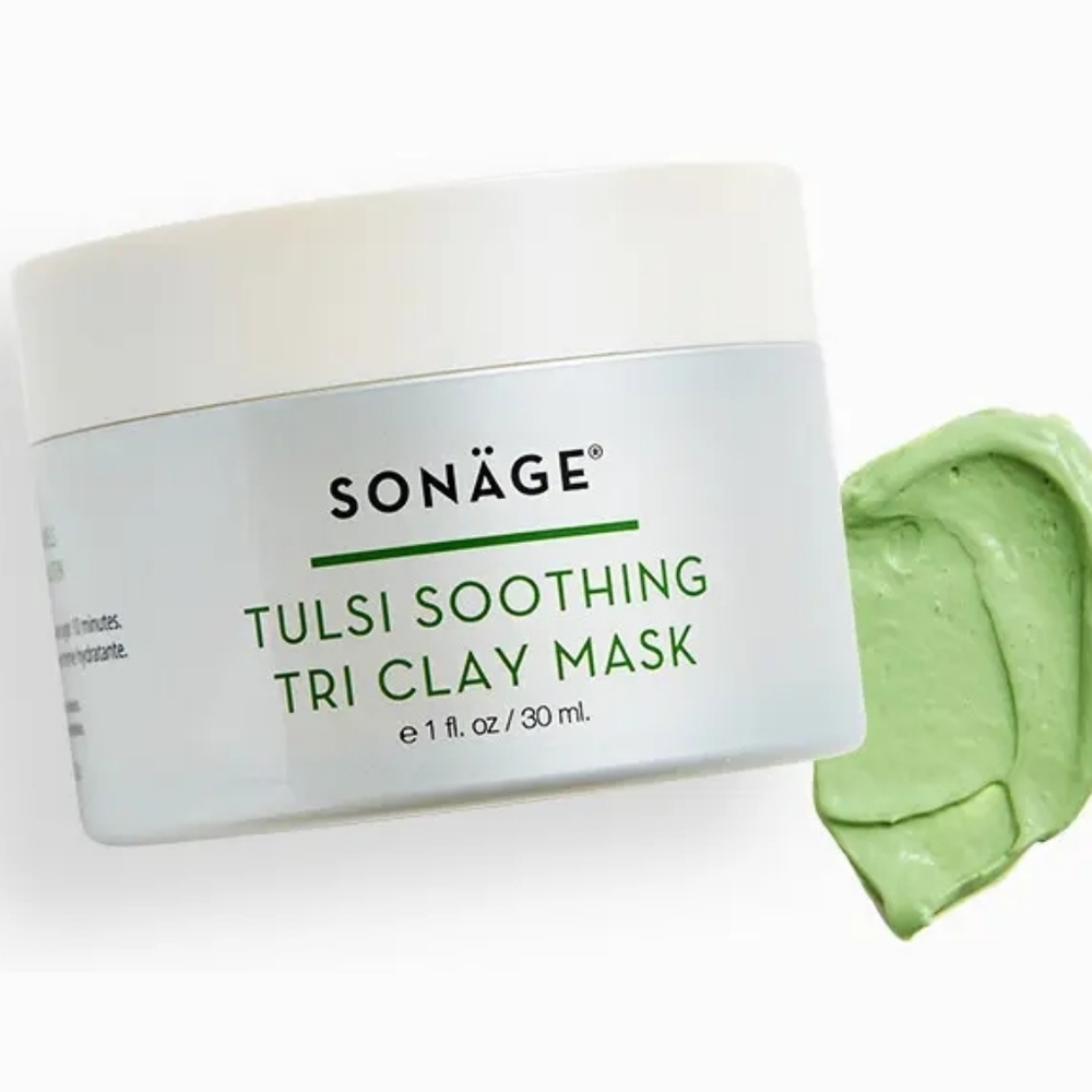 NEW SONÄGE SKINCARE Tulsi Soothing Tri Clay Mask 1 fl.oz. NIB